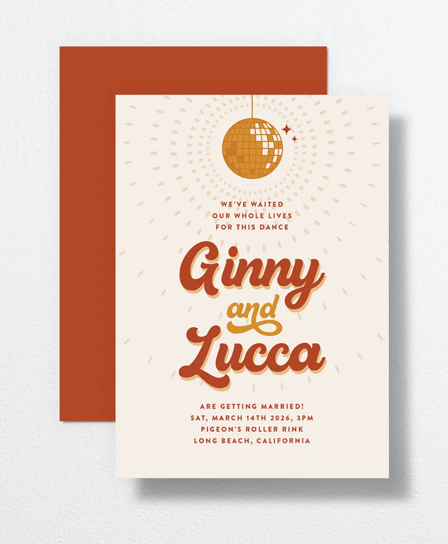 wedding invitation trends - disco